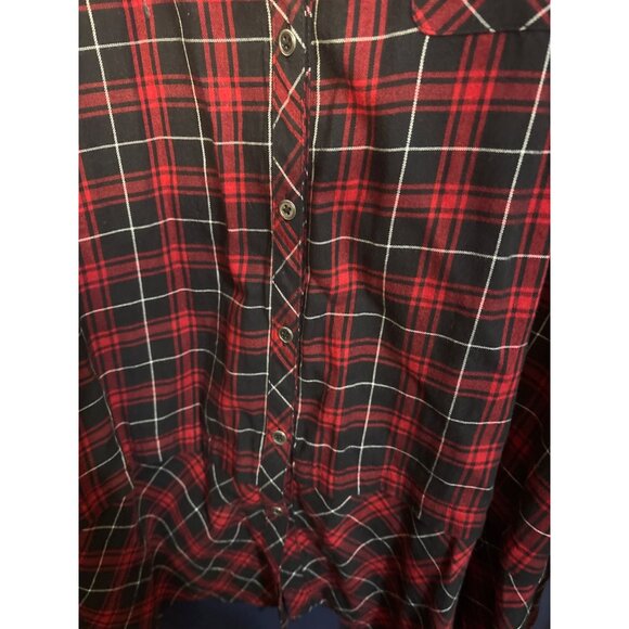 J. Jill Womens Red & Black Plaid Button-Down Shirt 2X - Picture 2 of 4